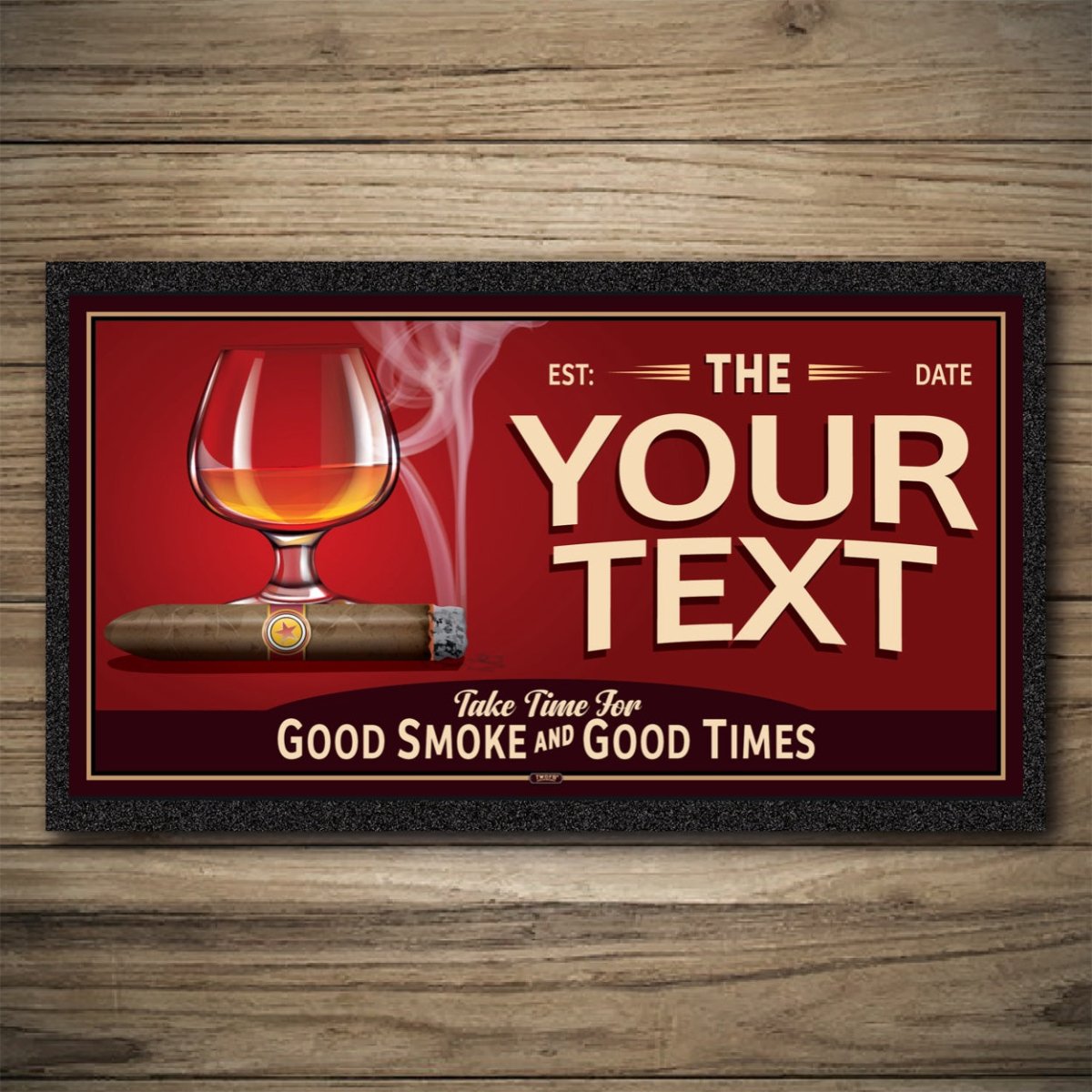 Personalised Bar Mats | Drip Mats | Custom Bar Runners | The Smoke Inn Custom Signs from Two Fat Blokes Ltd signs for bars