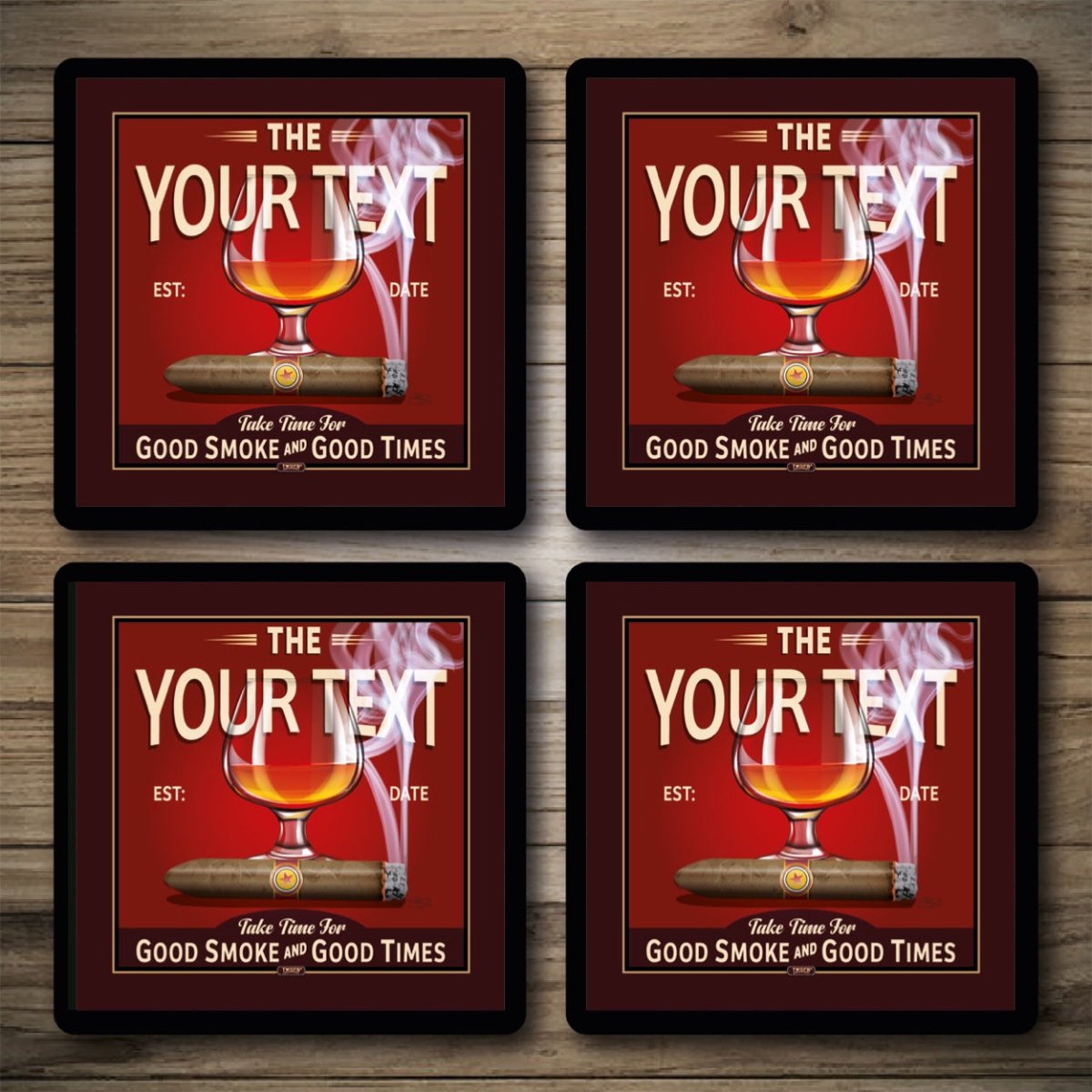 Personalised Bar Mats | Drip Mats | Custom Bar Runners | The Smoke Inn Custom Signs from Two Fat Blokes Ltd signs for bars