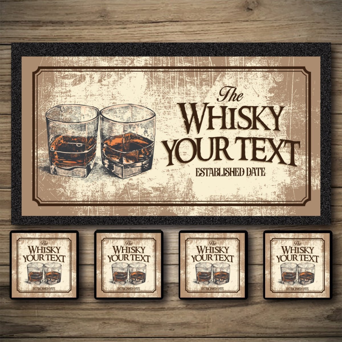 Personalised Bar Mats | Drip Mats | Custom Bar Runners | Whisky Shack Custom Signs from Two Fat Blokes Ltd signs for bars