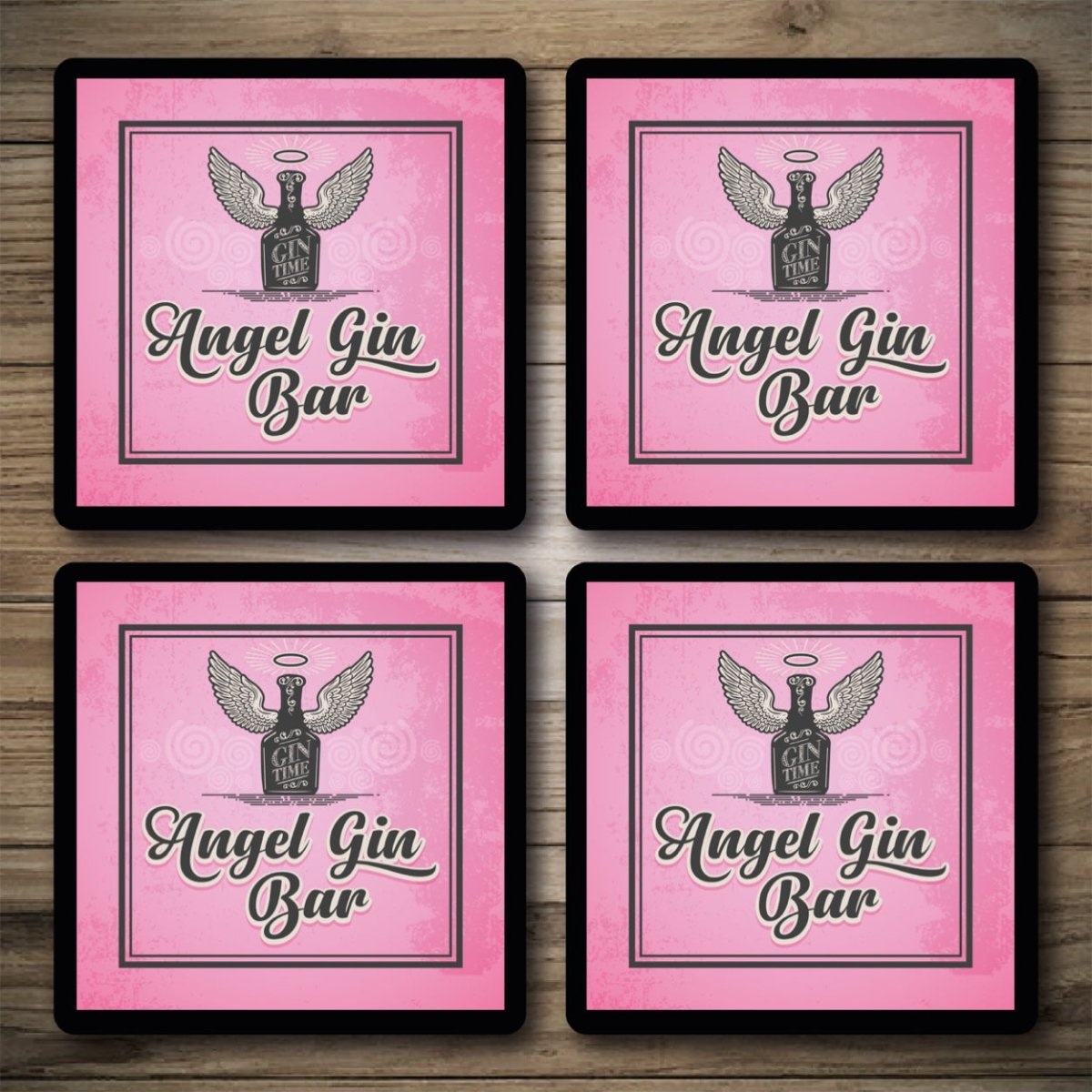 Personalised Bar Mats | Gin Bar Signs | Custom Bar Runners | Gin Angel Custom Signs from Two Fat Blokes Ltd signs for bars