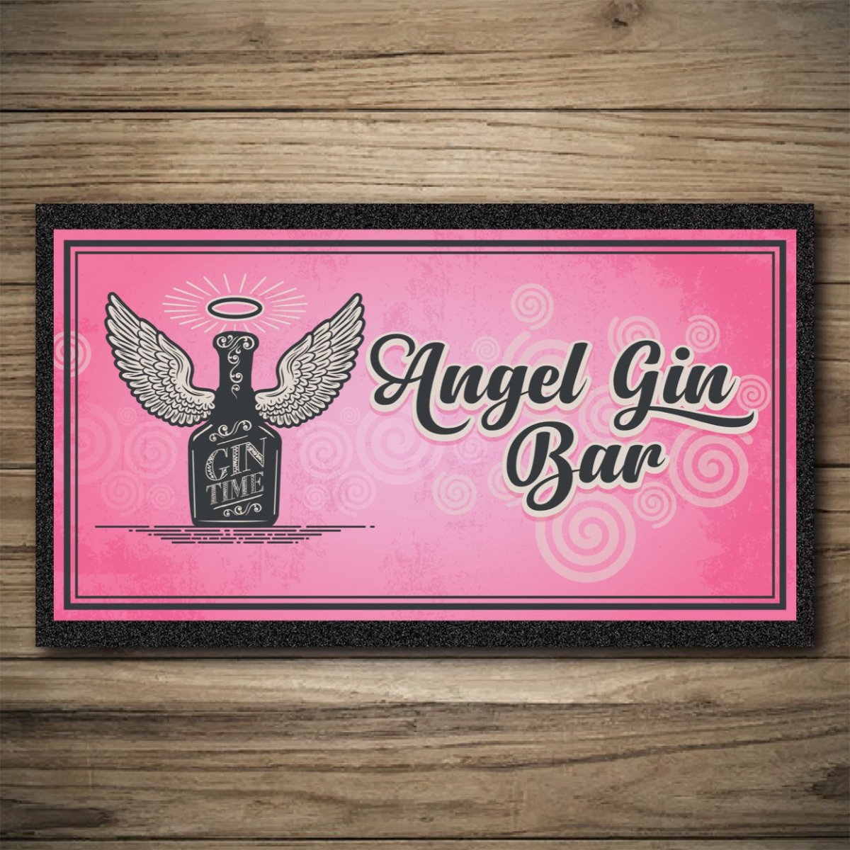 Personalised Bar Mats | Gin Bar Signs | Custom Bar Runners | Gin Angel Custom Signs from Two Fat Blokes Ltd signs for bars