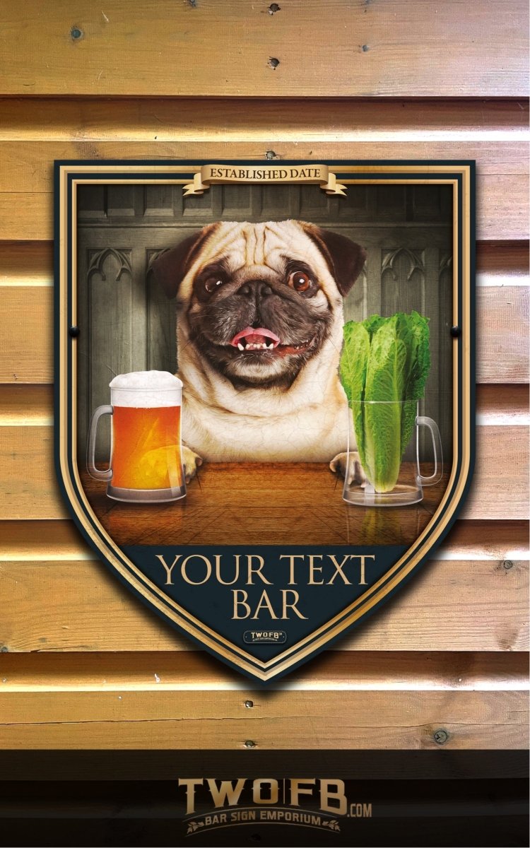 Dog House | Pug & Lettuce | Traditional Bar Sign | Pub Signs | funny bar sign | Hanging Signs | Bar Sign