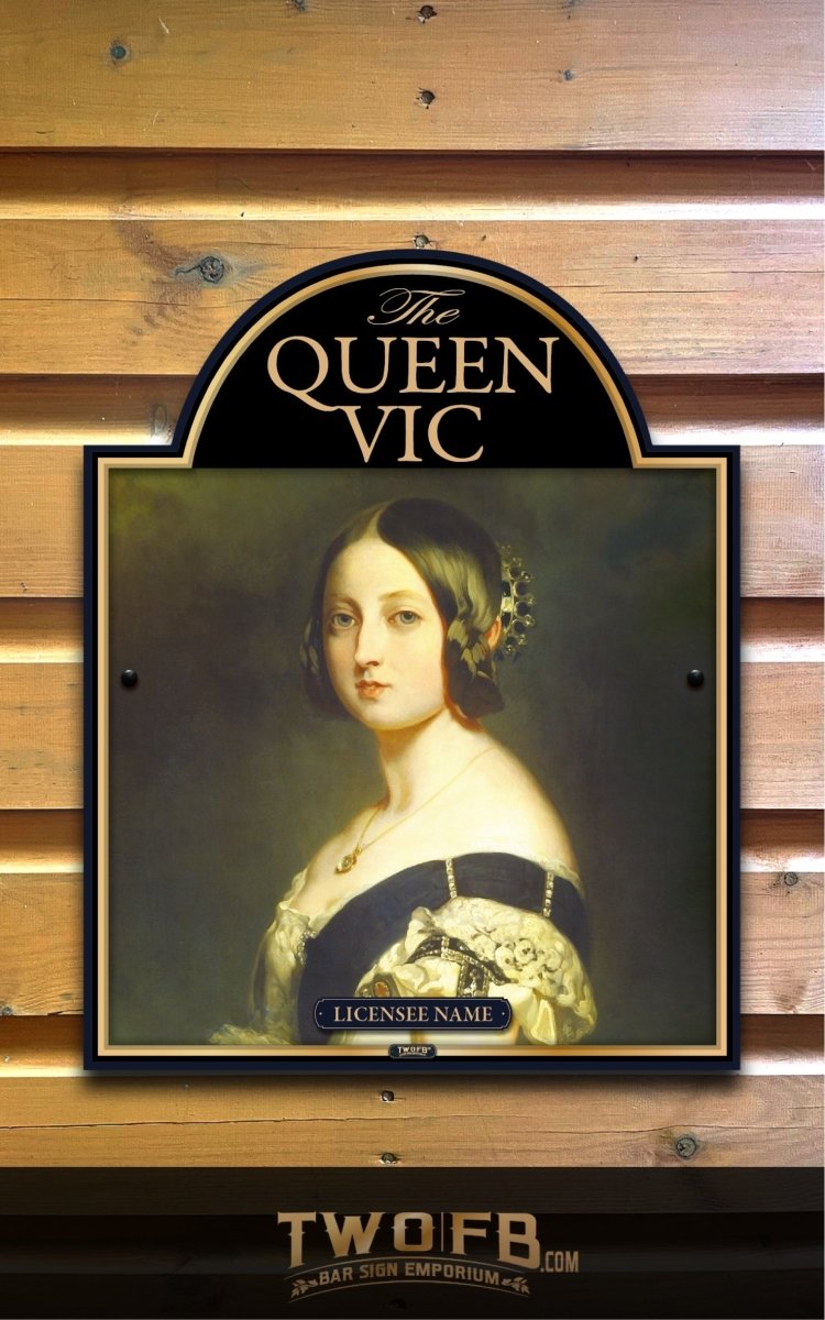 Victoria Bar Sign Queen Vic | Personalised Pub Sign | Country Style Pub Signs – Two Fat ...
