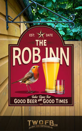 Two Rams Pub Sign Personalised Bar Signs | Pub Signs Made To Order | Home Bar Signs - Two ...