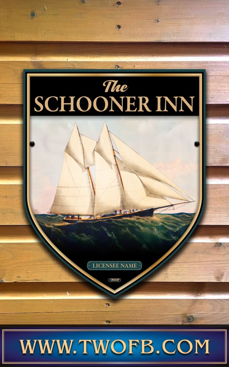 Schooner Inn, Custom bar sign, hanging pub sign, Bar sign, pub sign, Personalised bar sign, Funny bar sign, home bar signs uk, bar signs uk, bar signs.co.uk, custom pub sign uk, pub sign design, outdoor bar signs
 
