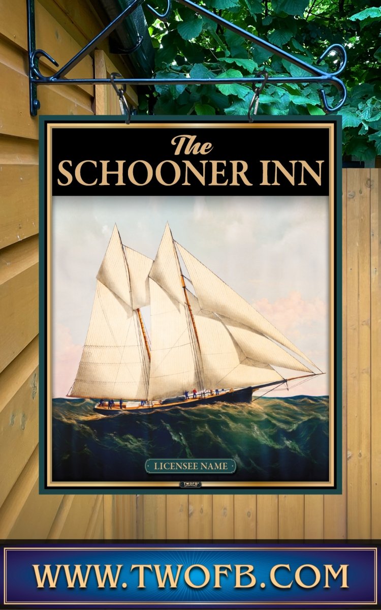 Schooner Inn, Custom bar sign, hanging pub sign, Bar sign, pub sign, Personalised bar sign, Funny bar sign, home bar signs uk, bar signs uk, bar signs.co.uk, custom pub sign uk, pub sign design, outdoor bar signs
 
