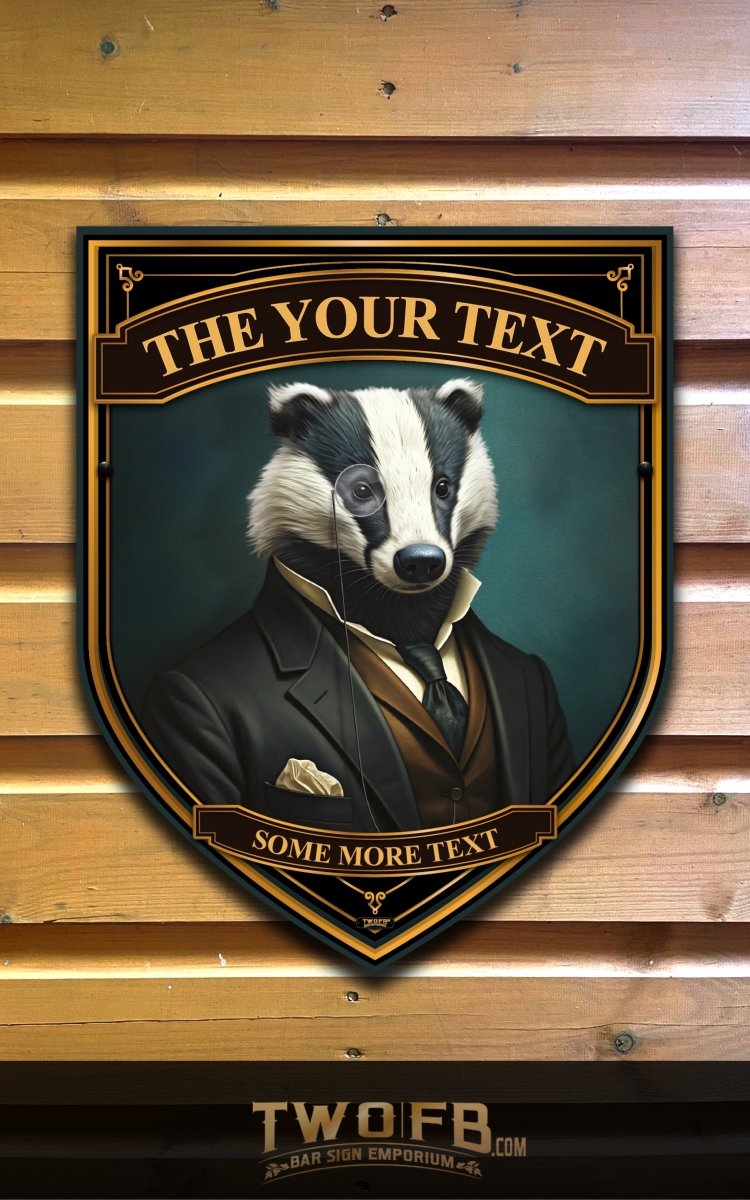 Snooty Badger | Personalised Pub Sign | Home Bar Sign Custom Signs from Two Fat Blokes Ltd signs for bars
