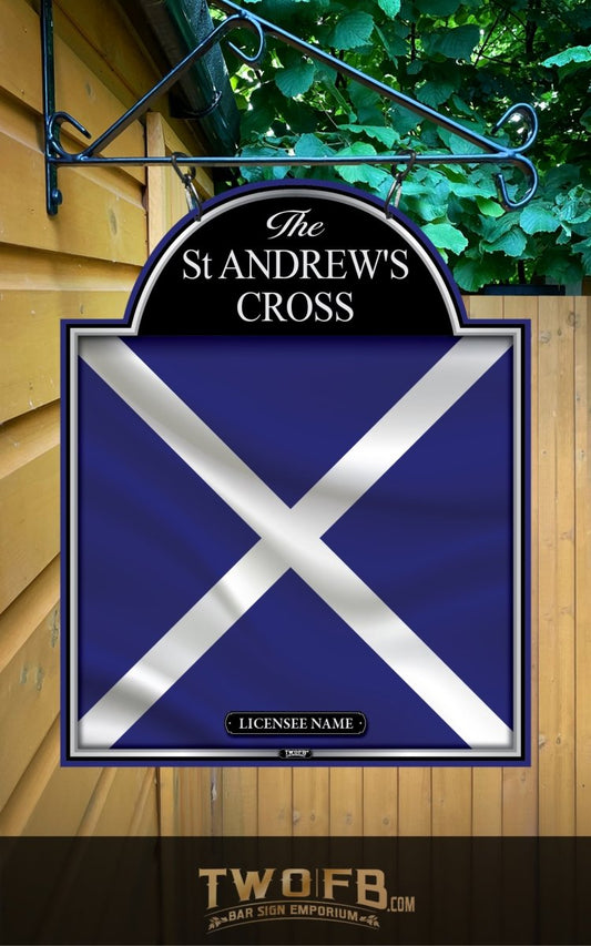 St Andrews Cross | Personalised Bar Sign | Scottish Pub Sign