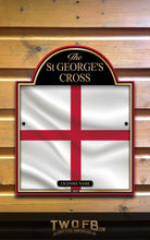 Load image into Gallery viewer, St George&#39;s Cross flag design on a wooden background
