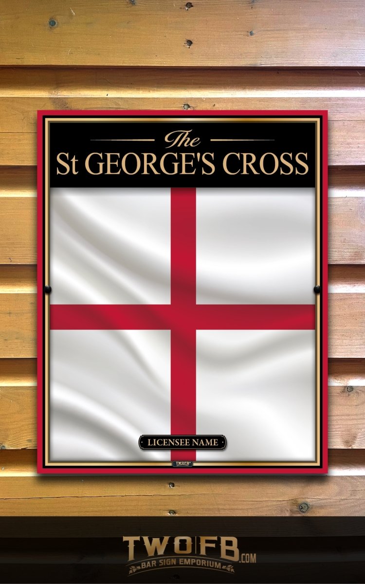 St George's Cross flag design on a wooden background
