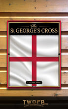 Load image into Gallery viewer, St George&#39;s Cross flag design on a wooden background
