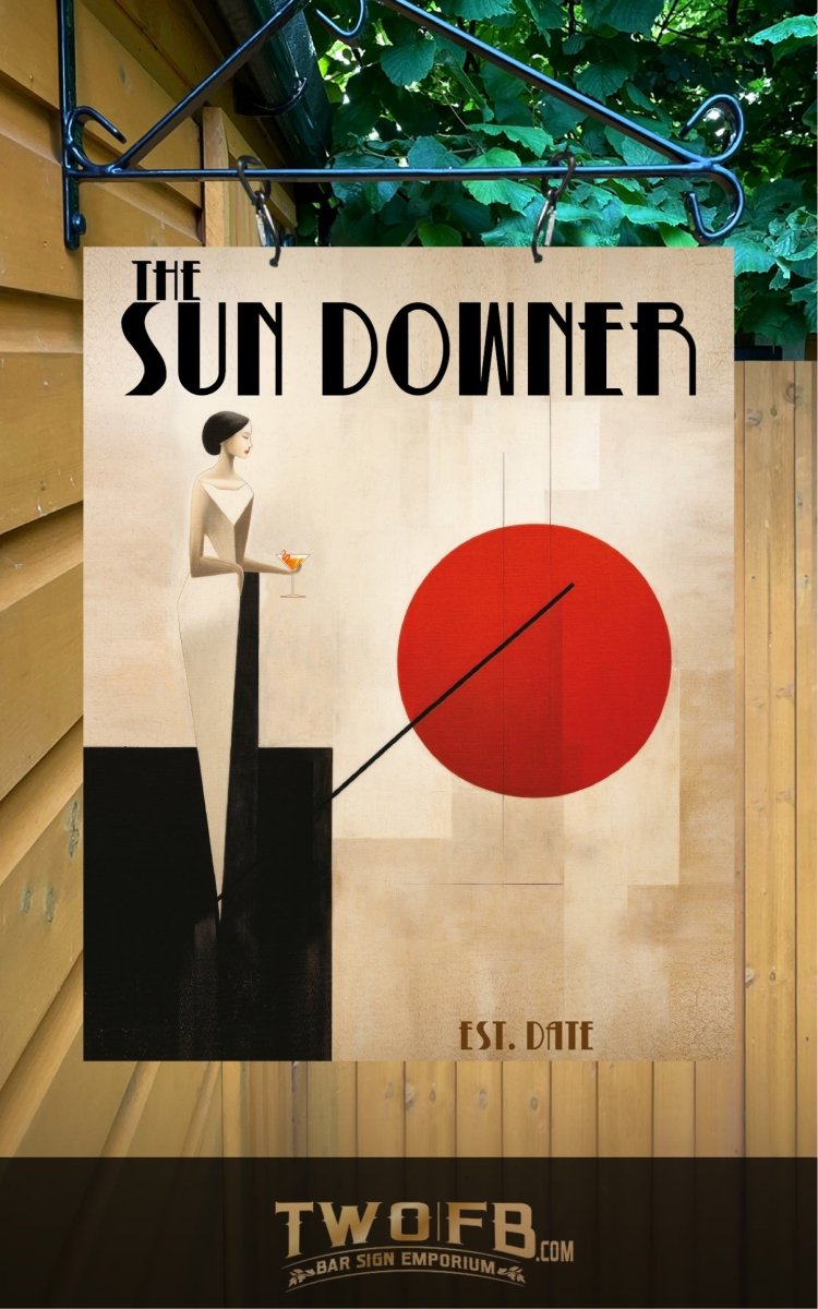 Sun Downer | Personalised Bar Sign | Bistro Style Custom Signs from Two Fat Blokes Ltd signs for bars