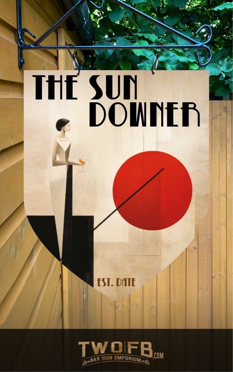 Sun Downer | Personalised Bar Sign | Bistro Style Custom Signs from Two Fat Blokes Ltd signs for bars