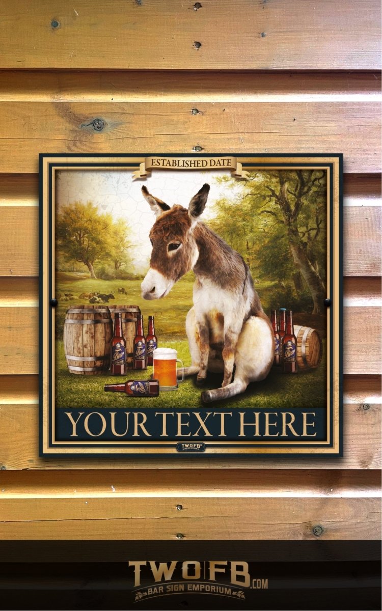 Donkey Bar Sign/Pub Sign/Bar Sign/Home bar sign/Pub sign for outside/Custom pub sign/Home Bar/Pub Décor/Military Bar Signs/Custom Bar signs/Barsigns UK/ Man Cave/ Mess Sign/ Bar Runner/ Beer Mats/ Hanging pub sign/ Custom sign/ Garden Signs/Pub signs
