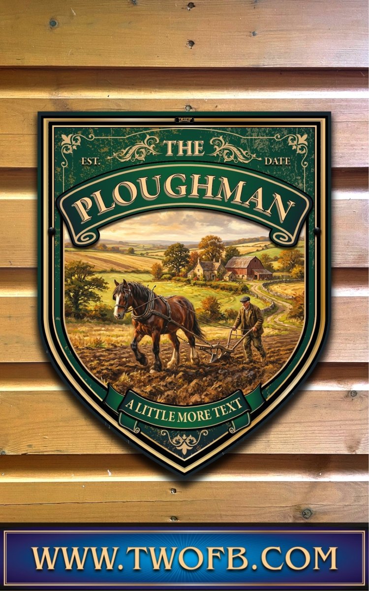 The Ploughman | Personalised Pub Sign | Country Style Signs Custom Signs from Two Fat Blokes Ltd signs for bars