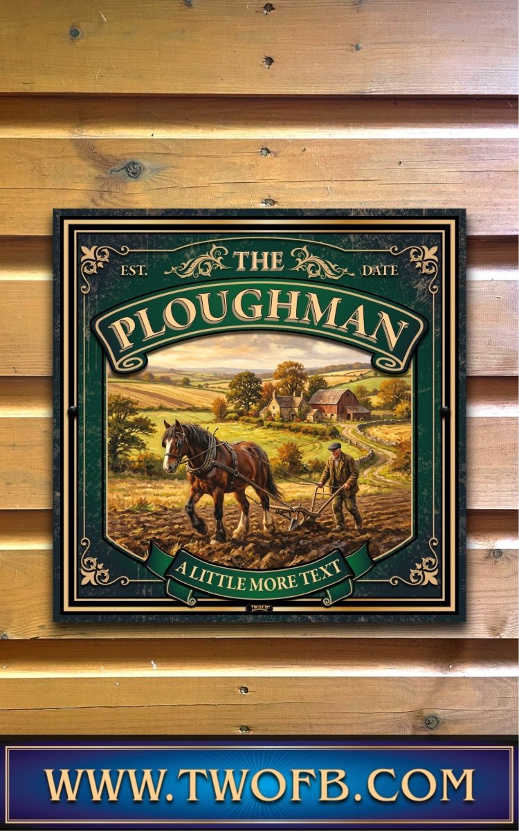 The Ploughman | Personalised Pub Sign | Country Style Signs Custom Signs from Two Fat Blokes Ltd signs for bars