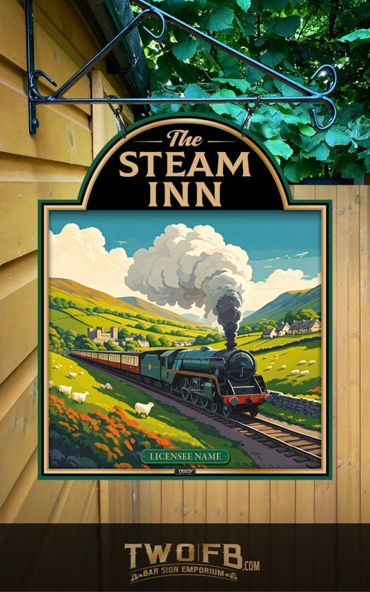 The Steam Inn | Personalised Pub Sign | Country Style Pub Signs Custom Signs from Two Fat Blokes Ltd signs for bars