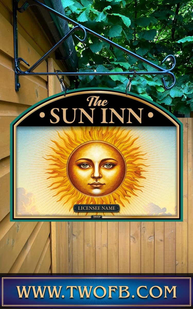The Sun Inn, Custom bar sign, hanging pub sign, Bar sign, pub sign, Personalised bar sign, Funny bar sign, home bar signs uk, bar signs uk, bar signs.co.uk, custom pub sign uk, pub sign design, outdoor bar signs
 
