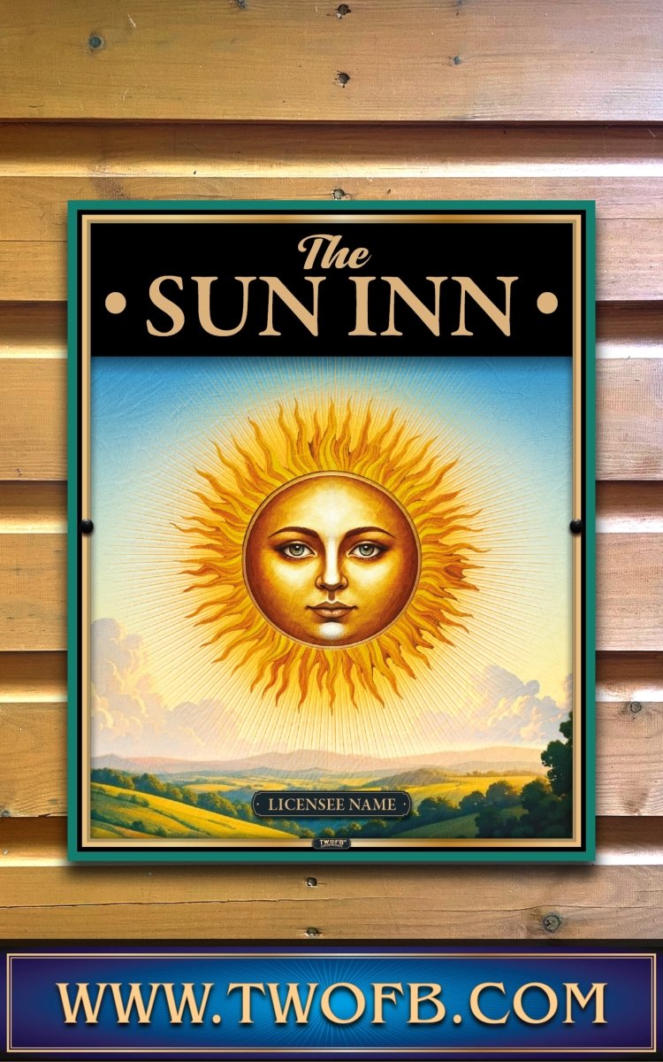 The Sun Inn, Custom bar sign, hanging pub sign, Bar sign, pub sign, Personalised bar sign, Funny bar sign, home bar signs uk, bar signs uk, bar signs.co.uk, custom pub sign uk, pub sign design, outdoor bar signs
 
