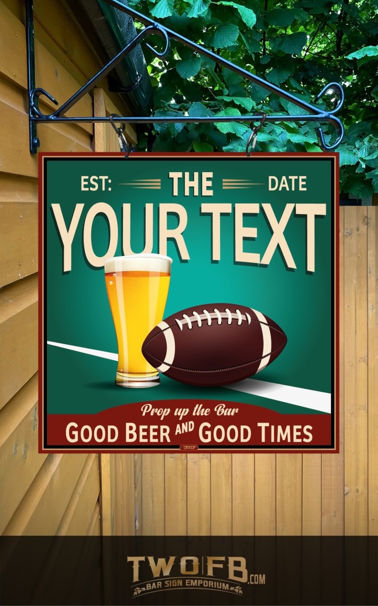 Pub Football Sign Sports Bar | Personalised Bar Sign | Signs for Sheds – Two Fat Blokes Ltd