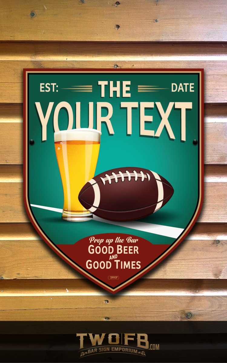 Pub Football Sign Sports Bar | Personalised Bar Sign | Signs for Sheds – Two Fat Blokes Ltd