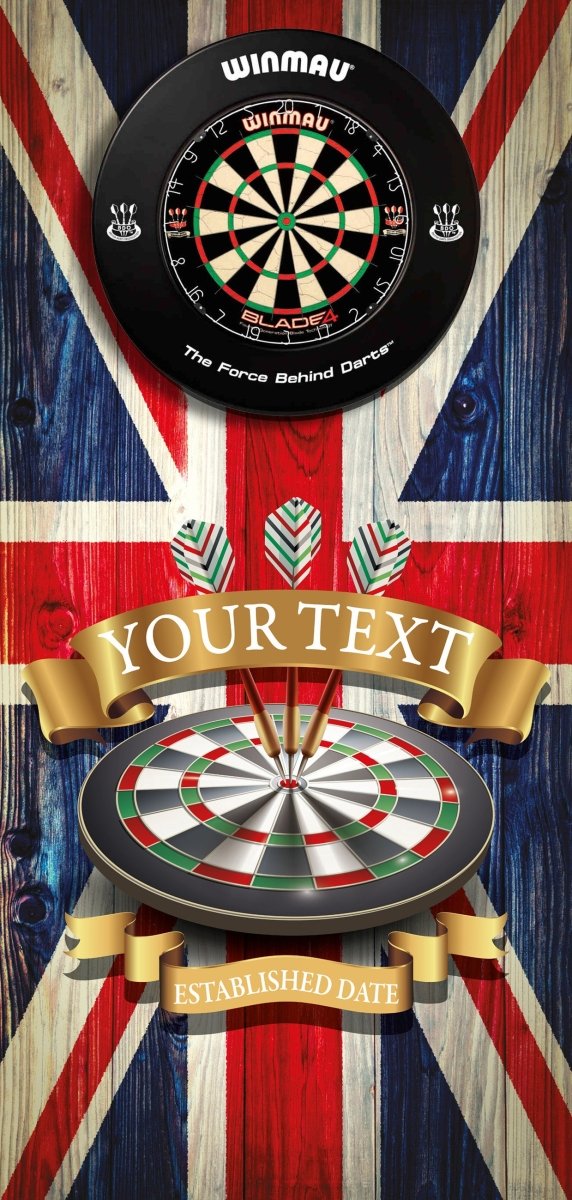 Union Dartboard Wall Graphic Dart Background Personalised with your bar name