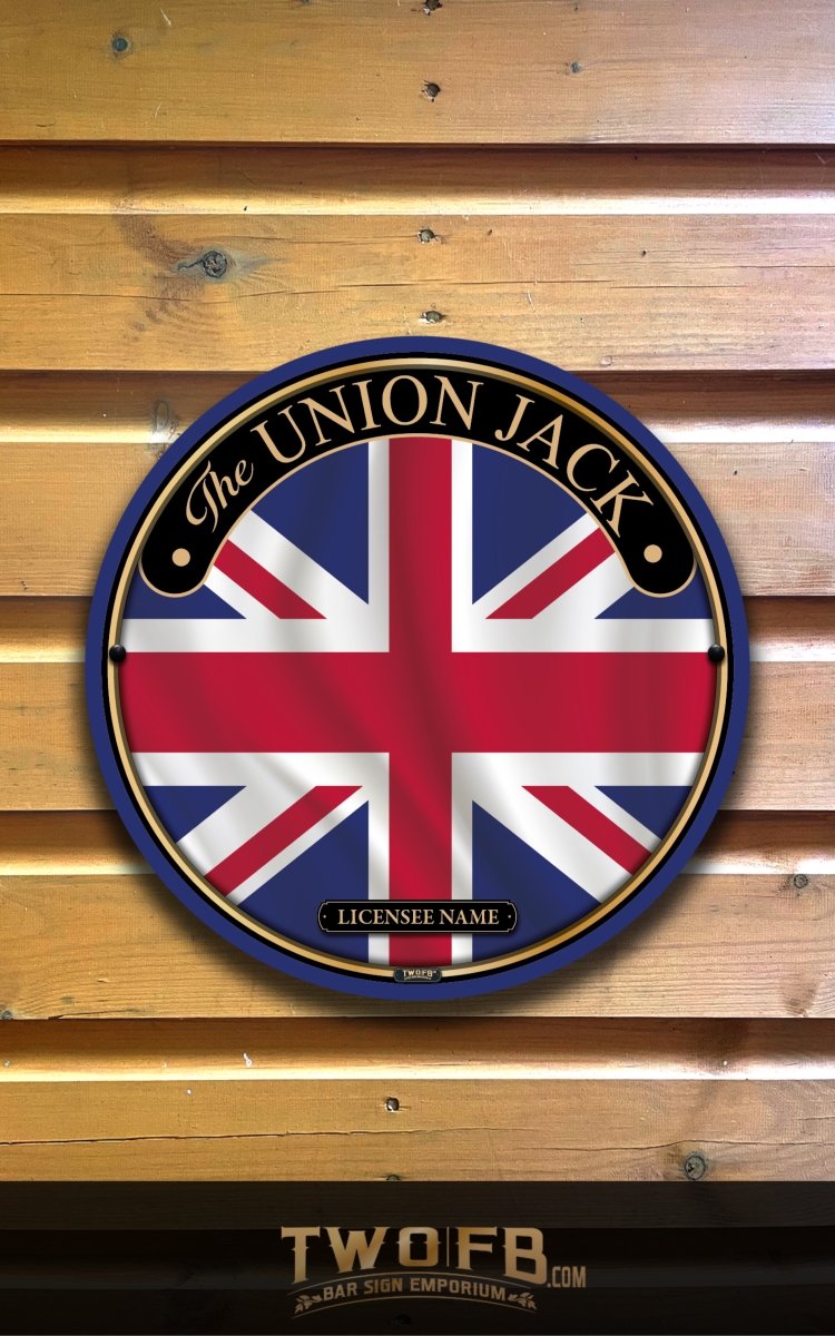 Union Jack design on a wooden background
