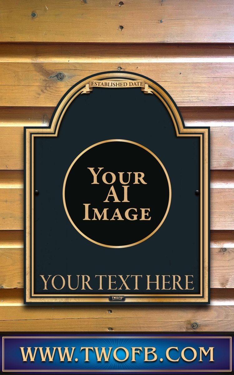Your AI | Personalised Pub Sign | Traditional Gold Pub Signs Custom Signs from Two Fat Blokes Ltd signs for bars