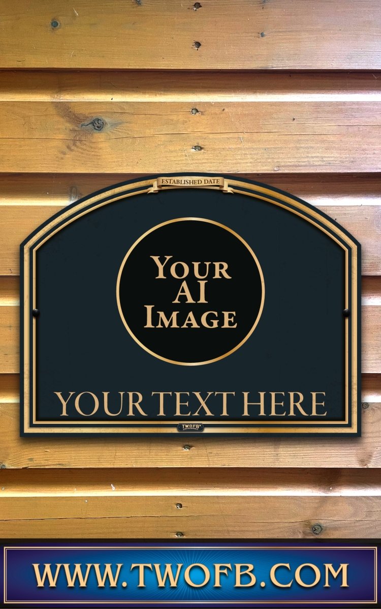 Your AI | Personalised Pub Sign | Traditional Gold Pub Signs Custom Signs from Two Fat Blokes Ltd signs for bars
