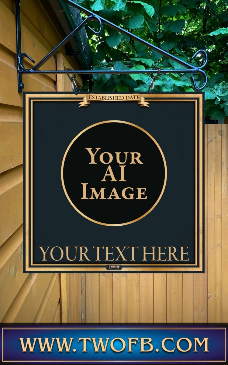 Your AI | Personalised Pub Sign | Traditional Gold Pub Signs Custom Signs from Two Fat Blokes Ltd signs for bars