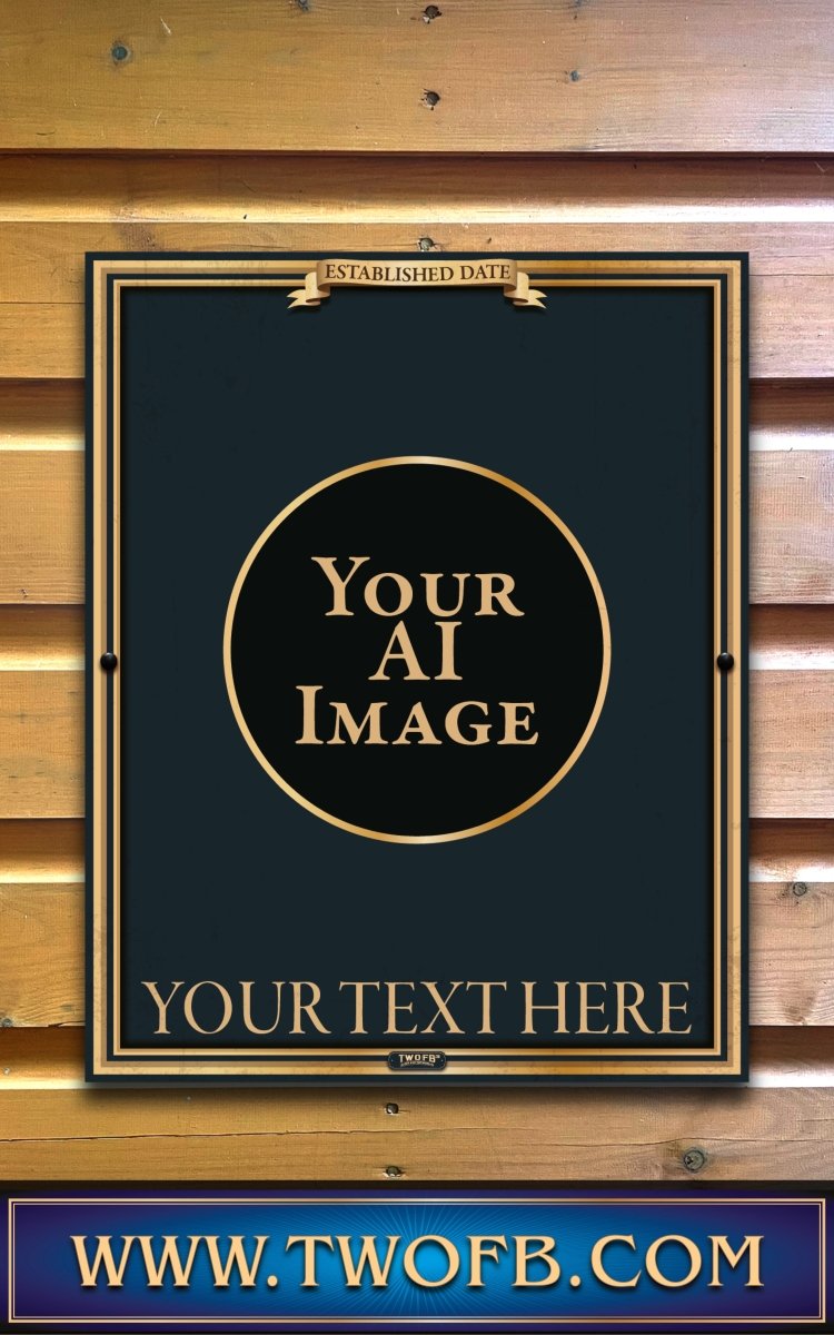 Your AI | Personalised Pub Sign | Traditional Gold Pub Signs Custom Signs from Two Fat Blokes Ltd signs for bars