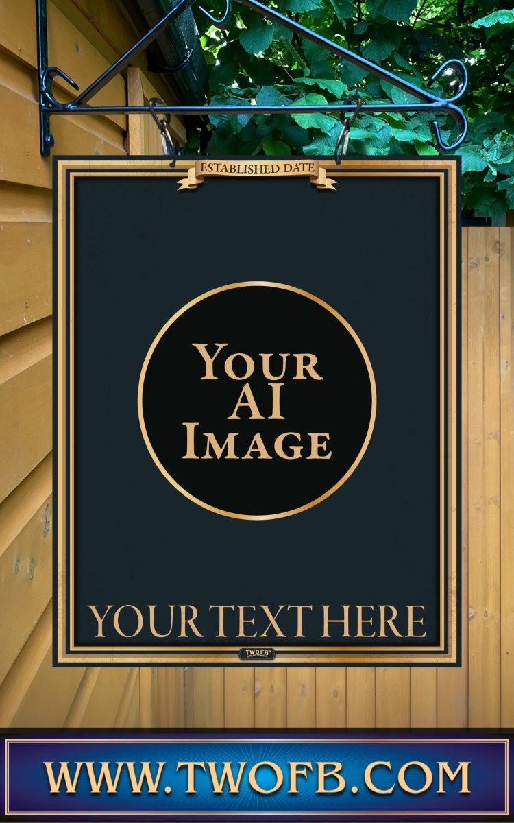 Your AI | Personalised Pub Sign | Traditional Gold Pub Signs Custom Signs from Two Fat Blokes Ltd signs for bars