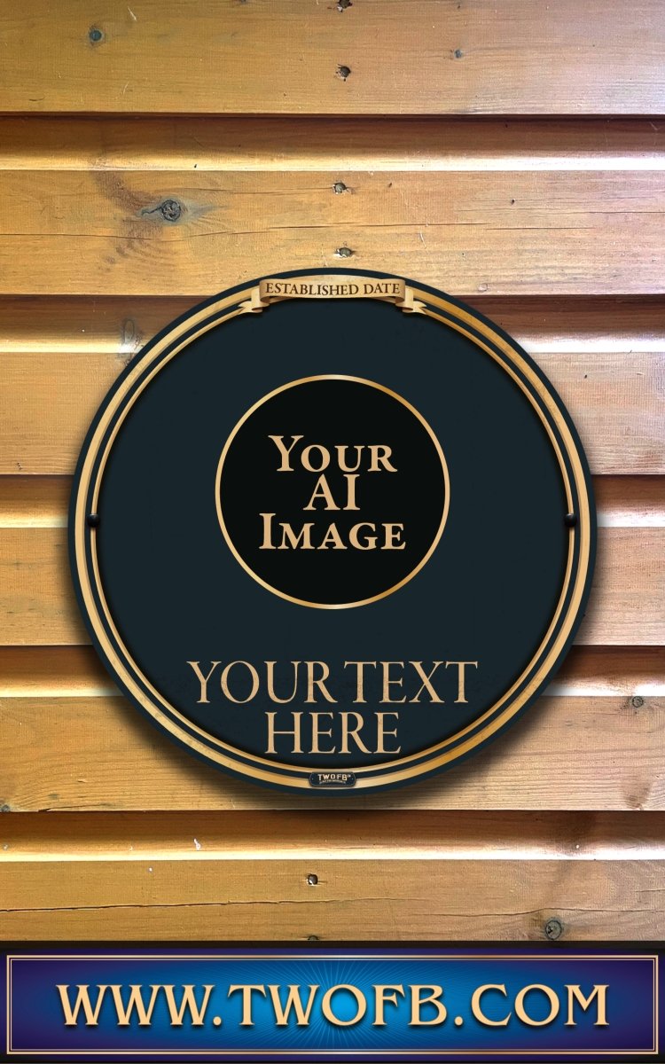 Your AI | Personalised Pub Sign | Traditional Gold Pub Signs Custom Signs from Two Fat Blokes Ltd signs for bars