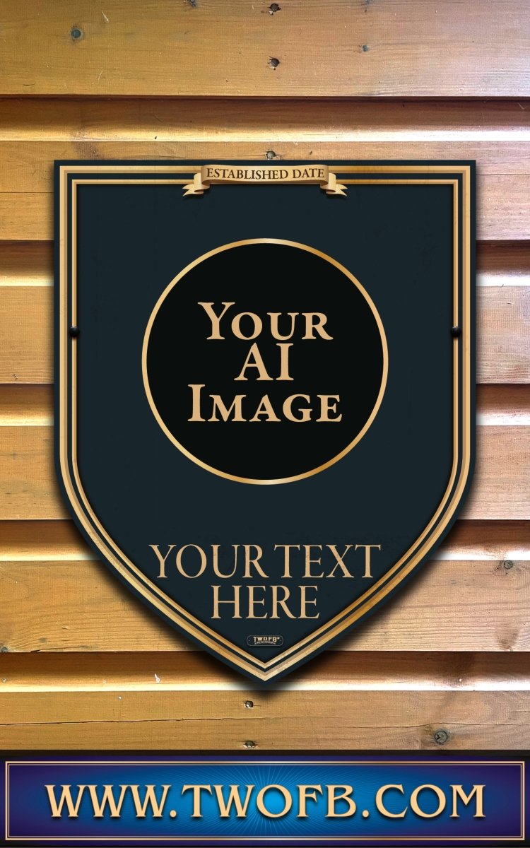 Your AI | Personalised Pub Sign | Traditional Gold Pub Signs Custom Signs from Two Fat Blokes Ltd signs for bars