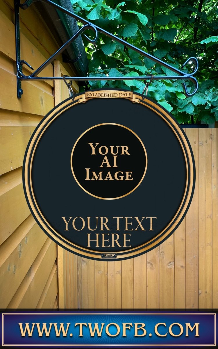 Your AI | Personalised Pub Sign | Traditional Gold Pub Signs Custom Signs from Two Fat Blokes Ltd signs for bars