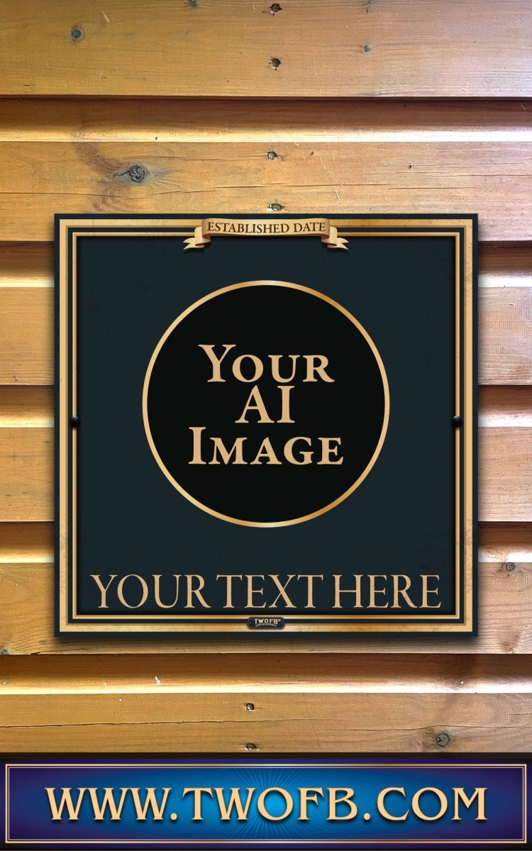 Your AI | Personalised Pub Sign | Traditional Gold Pub Signs Custom Signs from Two Fat Blokes Ltd signs for bars