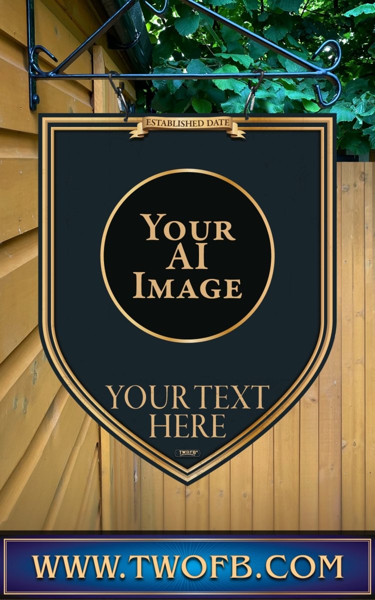 Your AI | Personalised Pub Sign | Traditional Gold Pub Signs Custom Signs from Two Fat Blokes Ltd signs for bars