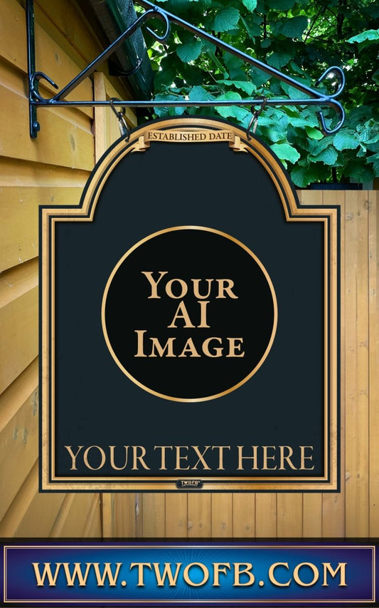 Your AI | Personalised Pub Sign | Traditional Gold Pub Signs Custom Signs from Two Fat Blokes Ltd signs for bars