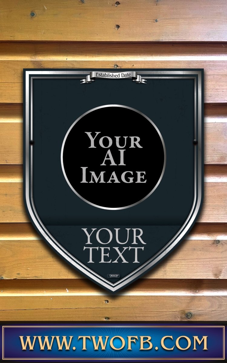 Your AI | Personalised Pub Sign | Traditional Silver Pub Signs Custom Signs from Two Fat Blokes Ltd signs for bars