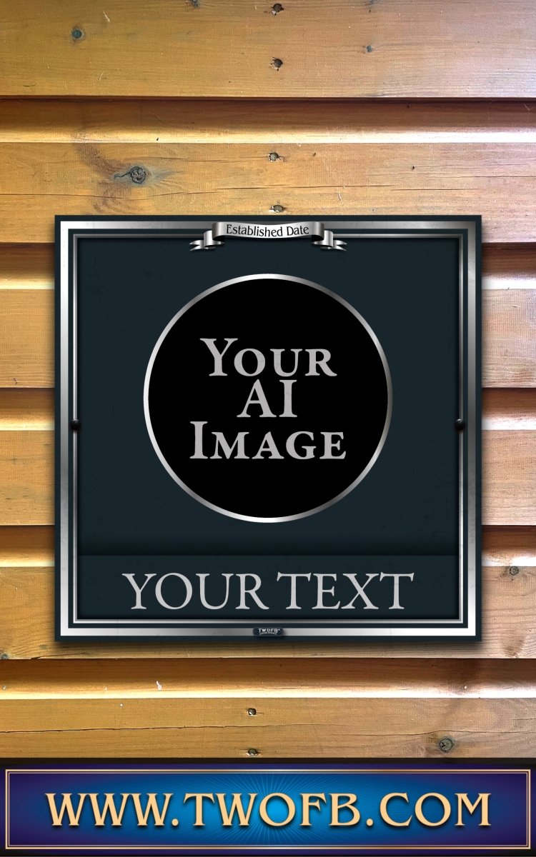 Your AI | Personalised Pub Sign | Traditional Silver Pub Signs Custom Signs from Two Fat Blokes Ltd signs for bars