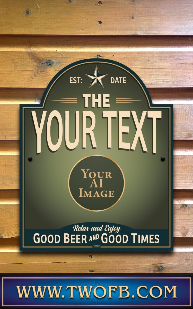 Your AI | Personalised Pub Sign | Vintage style Custom Signs from Two Fat Blokes Ltd signs for bars