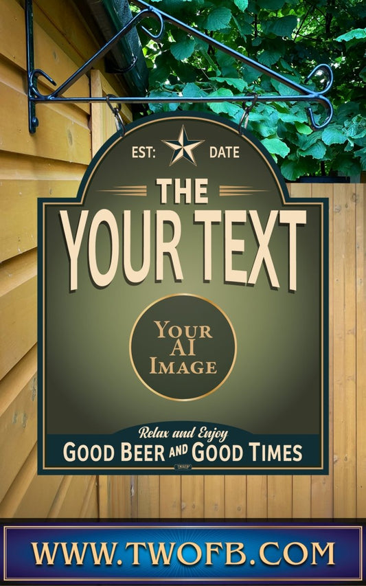 Your AI | Personalised Pub Sign | Vintage style Custom Signs from Two Fat Blokes Ltd signs for bars