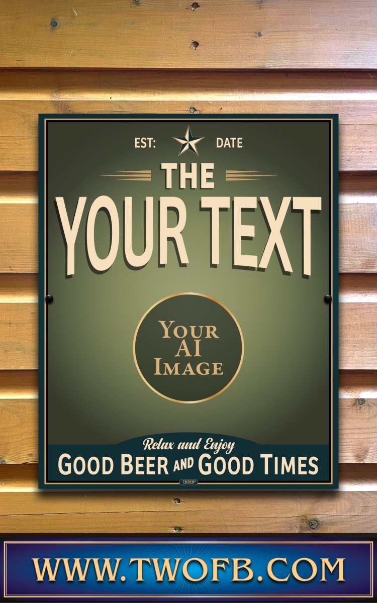 Your AI | Personalised Pub Sign | Vintage style Custom Signs from Two Fat Blokes Ltd signs for bars