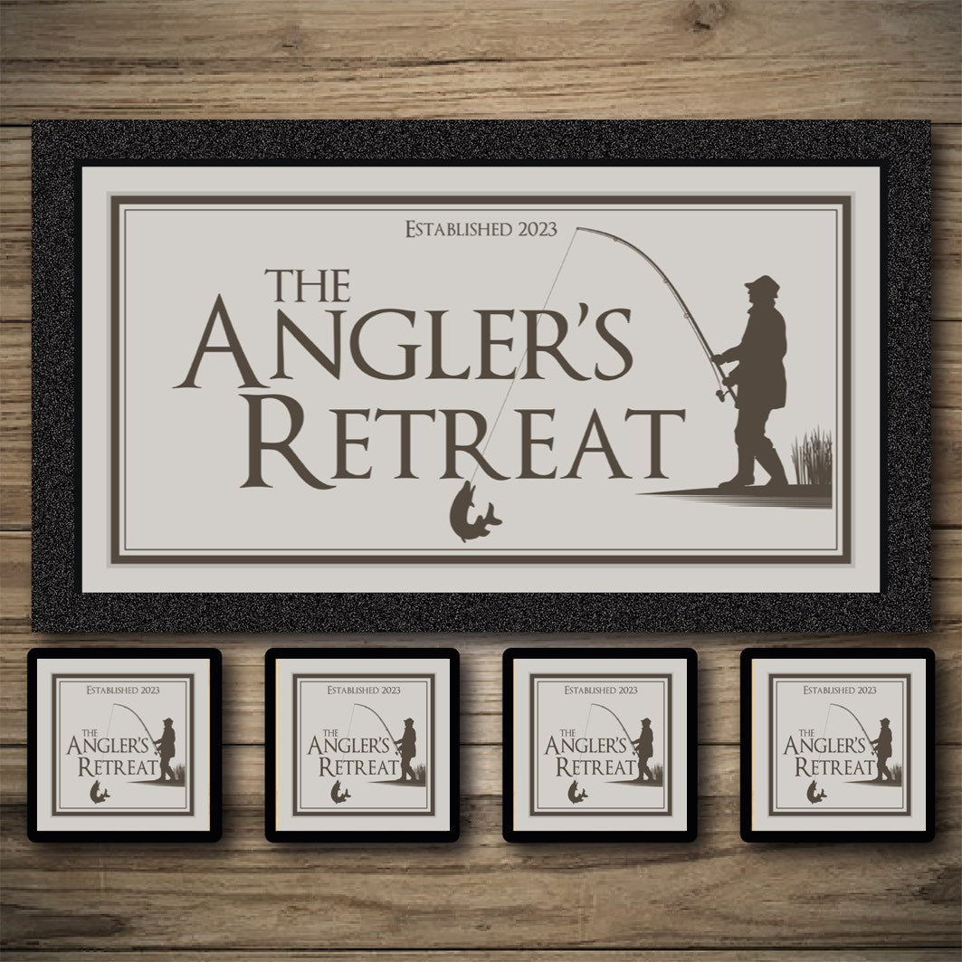 Personalised Bar Mats | Drip Mats | Custom Bar Runners | Anglers Retreat