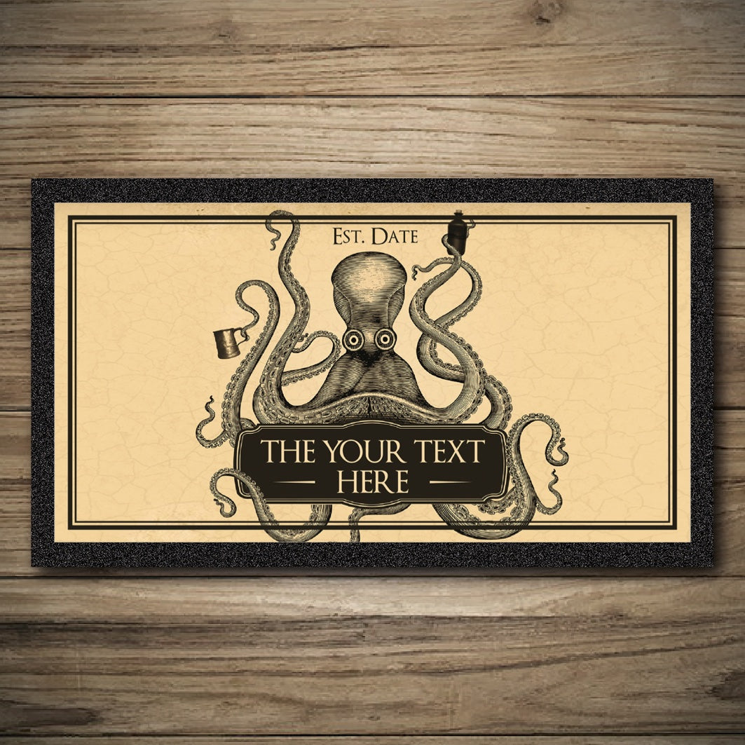 Personalised Bar Mats | Drip Mats | Custom Bar Runners | Kraken
