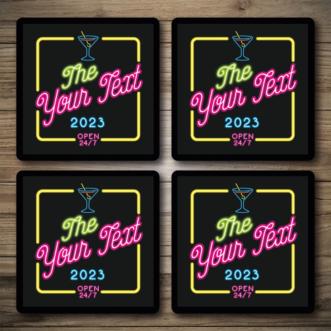 Personalised Bar Mats | Drip Mats | Custom Printed Bar Runners | Cocktail Neon