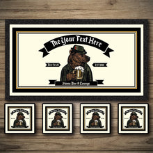 Load image into Gallery viewer, Personalised Bar Mats | Drip Mats | Custom Bar Runners | Grizzly Bear
