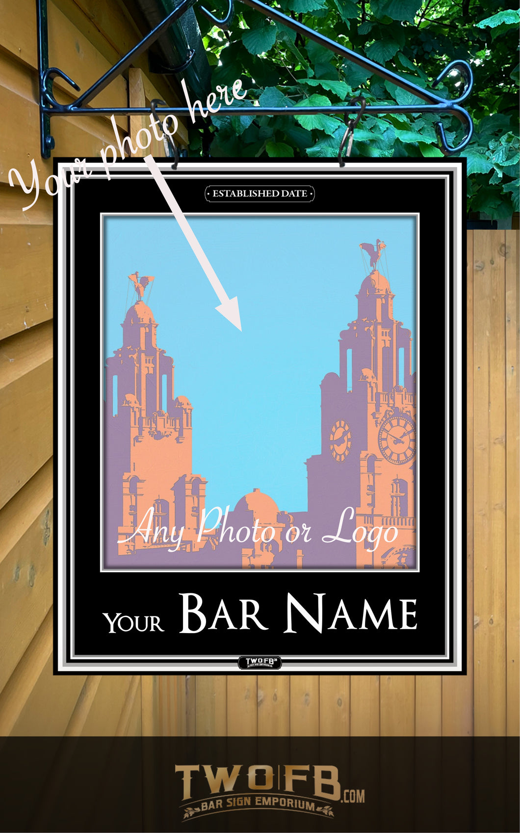 Personalised Photo Sign | Personalised Bar Sign | B&W pub sign