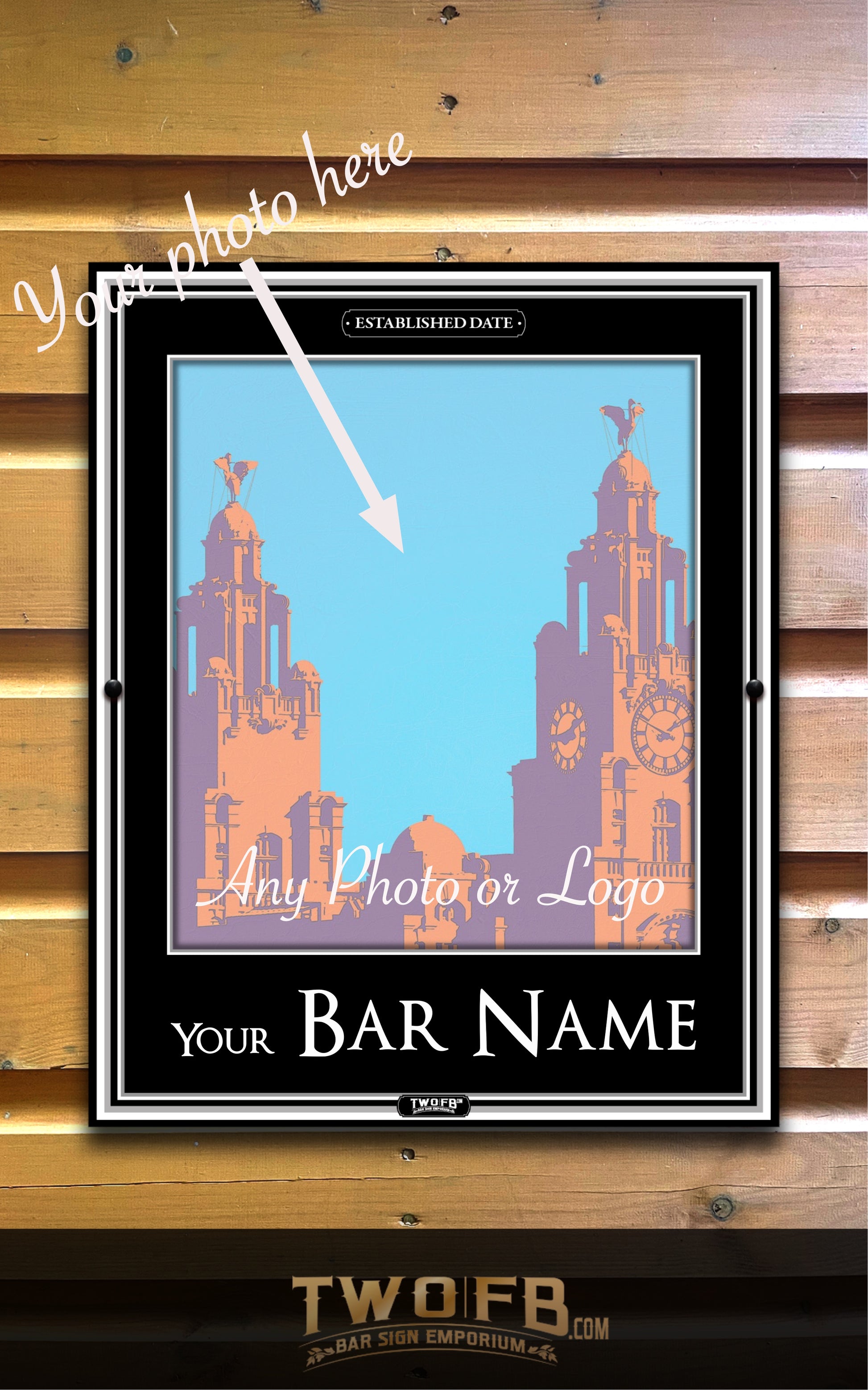 Personalised Photo Sign | Personalised Bar Sign | B&W pub sign