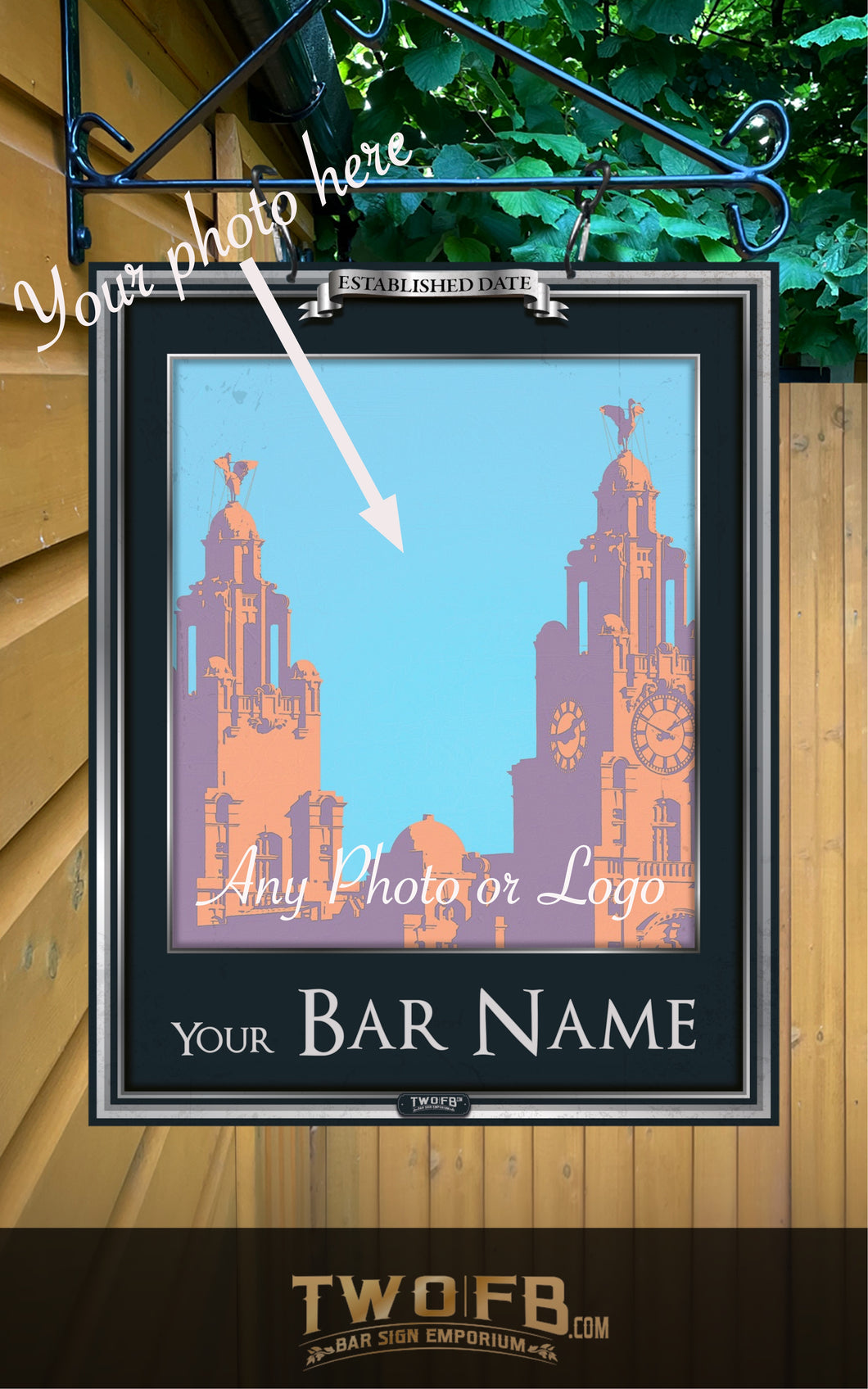 Personalised Photo Sign | Personalised Bar Sign | Silver pub sign